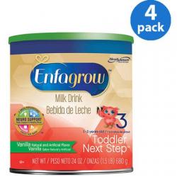 32% off Enfagrow Toddler Next Step Vanilla Milk Drink (4 Count) 24 oz Powder Can @ Walmart