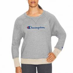 Champion Fleece Bf Crew 그래픽 긴 소매 셔츠