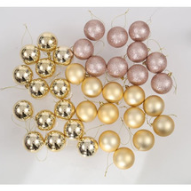 オーナメントセット 36個（ゴールド＆ピンク）