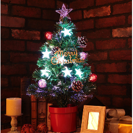 ファイバーツリー　ボール＆スター　60cm　グリーン