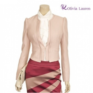 [올리비아로렌] back 플리츠 장식 숏 자켓