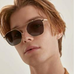 GREY_Gold/Black Sunglass