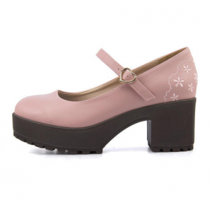 厚底ストラップパンプス 1880 ダスティピンク[750HP]