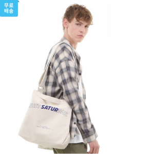 CANVAS LOGO MAIL BAG NATURAL