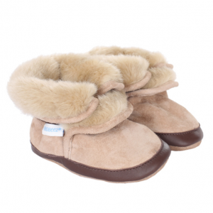 Robeez Cozy Ankle Boots Tan 소프트 발바닥