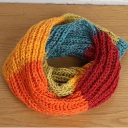 목도리뜨기 DIY (케이크얀+줄바늘+도안+가죽라벨)