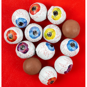 HALLOWEEN 2018 MESH BAG OF CHOCOLATE & CRISPY RICE BITS EYEBALLS