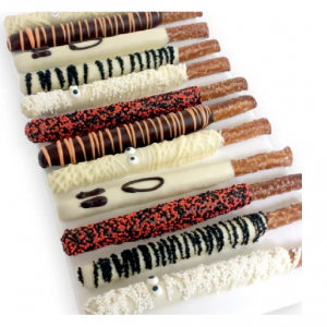 DYLAN'S CANDY BAR HALLOWEEN DOZEN CHOCOLATE DIPPED PRETZEL ROD GIFT BOX