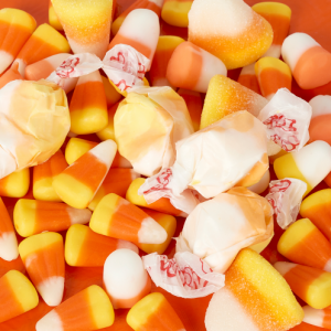 CANDY CORN BAG OF ASSORTED HALLOWEEN FLAVORED CANDY CORNS