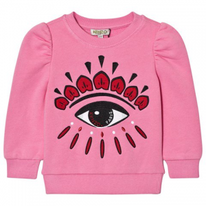 Kenzo Kids Pink Eye Back and Front Print 스웨트 셔츠
