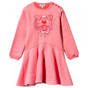 Kenzo Kids Pink Marl Embroidered Tiger 스케이터 드레서