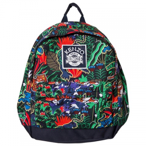 Kenzo Kids Navy and Green Tiger Print 가방
