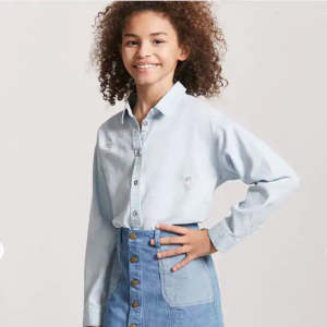 ダメージシャンブレーシャツ