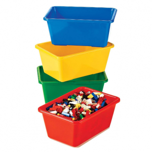 Tot Tutors Kids' Primary Colors Small Storage Bins, Set of 4