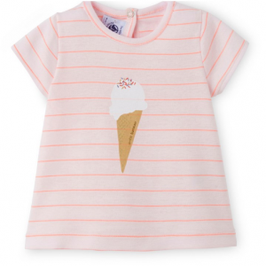Petit Bateau BABY GIRLS T-SHIRT WITH THIN STRIPEDS AND MOTIF