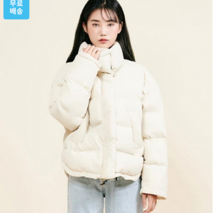 코튼캔디 트임절개 숏패딩 아이보리