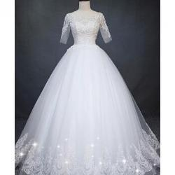 54% Rabatt auf Fashion Weiße Brautkleider Mit Kurze Ärmel Spitze Hochzeitskleider