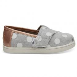Drizzle Grey Felt Polka Dots Tiny TOMS Classics