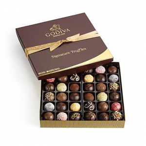 Signature Schokolade Trüffel Geschenkbox, Classic Ribbon, 36 Stck.