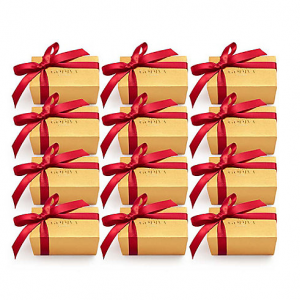 Assorted Schokolade Gold Favor, Red Ribbon, jeder Set von 12, 2 Stck.