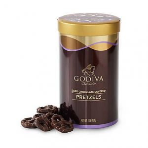 Dunkele Schokolade Covered Pretzel Canister, 1 lb.