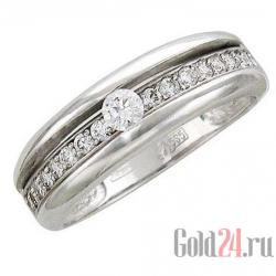 Серебряное обручальное кольцо с куб. циркониями