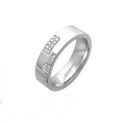 Серебряное обручальное кольцо с куб. циркониями