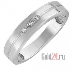 Серебряное обручальное кольцо с куб. циркониями