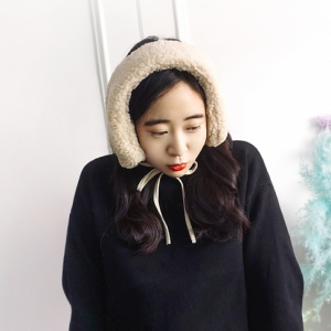 폭신 폭신 귀여운 양털 귀도리 카라 쁘띠머플러