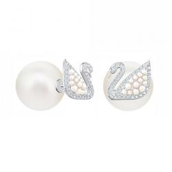 [스와로브스키 SWAROVSKI] 5416591 / ICONIC SWAN 진주 스완 귀걸이 ※피어리스(귀걸이 뒷장식) 진주
