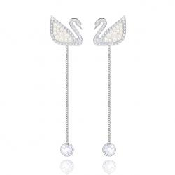 [스와로브스키 SWAROVSKI] 5429270 / ICONIC SWAN 진주 스완 드롭 귀걸이
