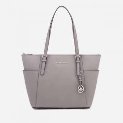 MICHAEL MICHAEL KORS 여성 제트 세트 이스트 웨스트 탑 지퍼 토트 백 - 펄 그레이