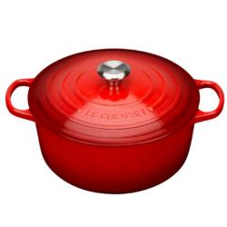 Le Creuset Signature Cast Iron Round Casserole Dish - 24cm - Cerise