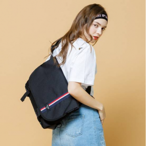 [핍스 5주년 기념패키지] PEEPS essential messenger bag(stripe_black) 에센셜 메신저백
