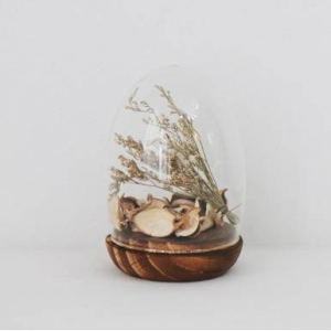 유리돔안꽃 브라운받침 인테리어 소품장식
