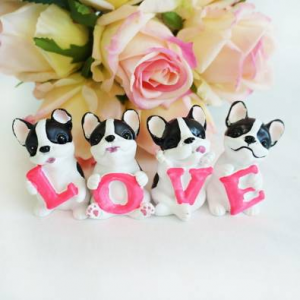 러브(LOVE) 미니 강아지 장식소품