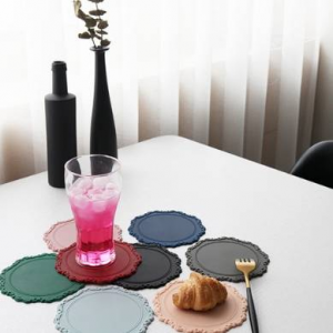 오마주 실리콘 플레이트 코스터 컵받침 2P