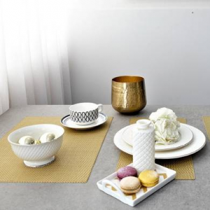 우븐패브릭 테이블 식탁 매트 골드머스타드