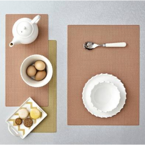 우븐패브릭 테이블 식탁 매트 골드코랄드핑크