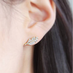 깃털 나뭇잎 14K Gold Dipped Earrings