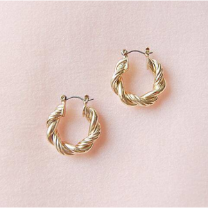 크루아상 Twisted Hoop Earrings
