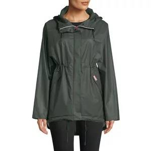 Hunter Boot Waterproof Drawcord Vinyl Smock Rain Jacket w/ Hood