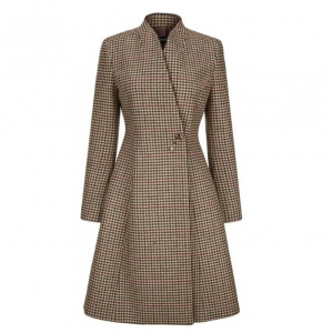 JILLSTUART NEWYORK WOMEN  브라운 브로치장식 울혼방 롱코트