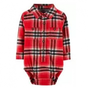 Button-Front Flannel 바디수트