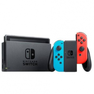 Nintendo Switch Console with Neon Blue and Red Joy-Con Wireless Controllers @ MassGenie