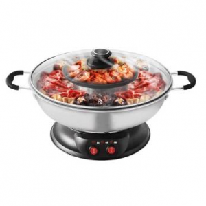 SONYA Electric Shabu Shabu Hot Pot with Non Stck BBQ Grill SYHS-4L