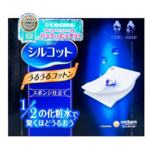 UNICHARM Silcot Uruuru Sponge Facial Cotton 40 Pieces