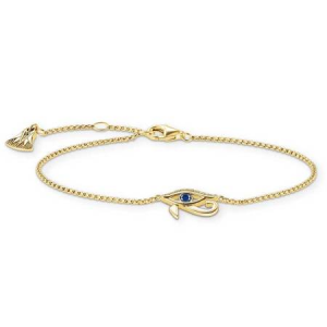 THOMAS SABO GOLD PLATED BLUE STONE EYE OF HORUS 팔찌