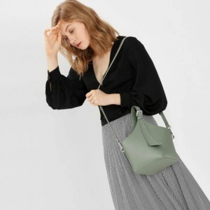 Elongated Strap Bucket Bag