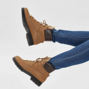 Furry Cuff Laced Up Boots